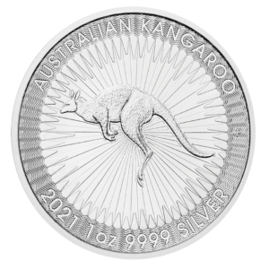 Moneda (onza) de plata Kangaroo (Perth Mint, Australia). Año en curso