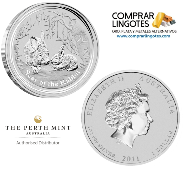 Moneda de plata año del Conejo 2011 de 1 oz | Comprar Monedas